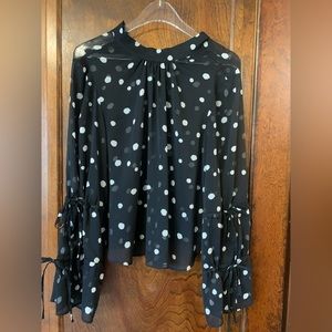 Top shop polka dot sheer blouse